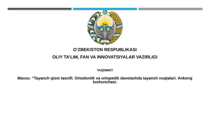 Tayanch qism tasnifi va ortodontik davolash
