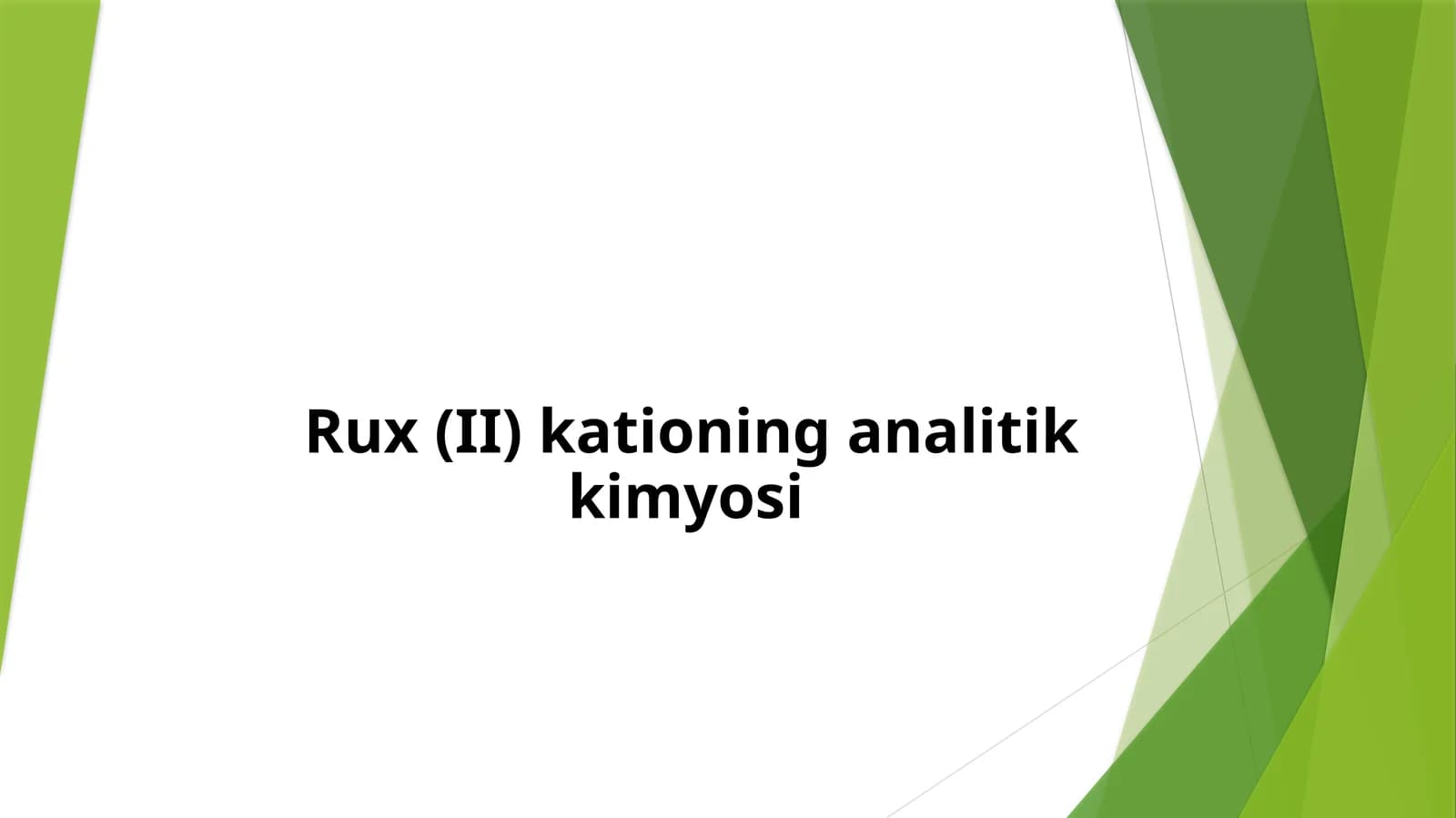 Rux(II) kationining analitik kimyosi
