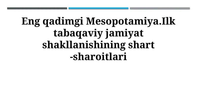 Eng qadimgi Mesopotamiya