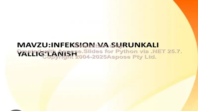 Infeksion va surunkali yallig‘lanishning tibbiy ahamiyati