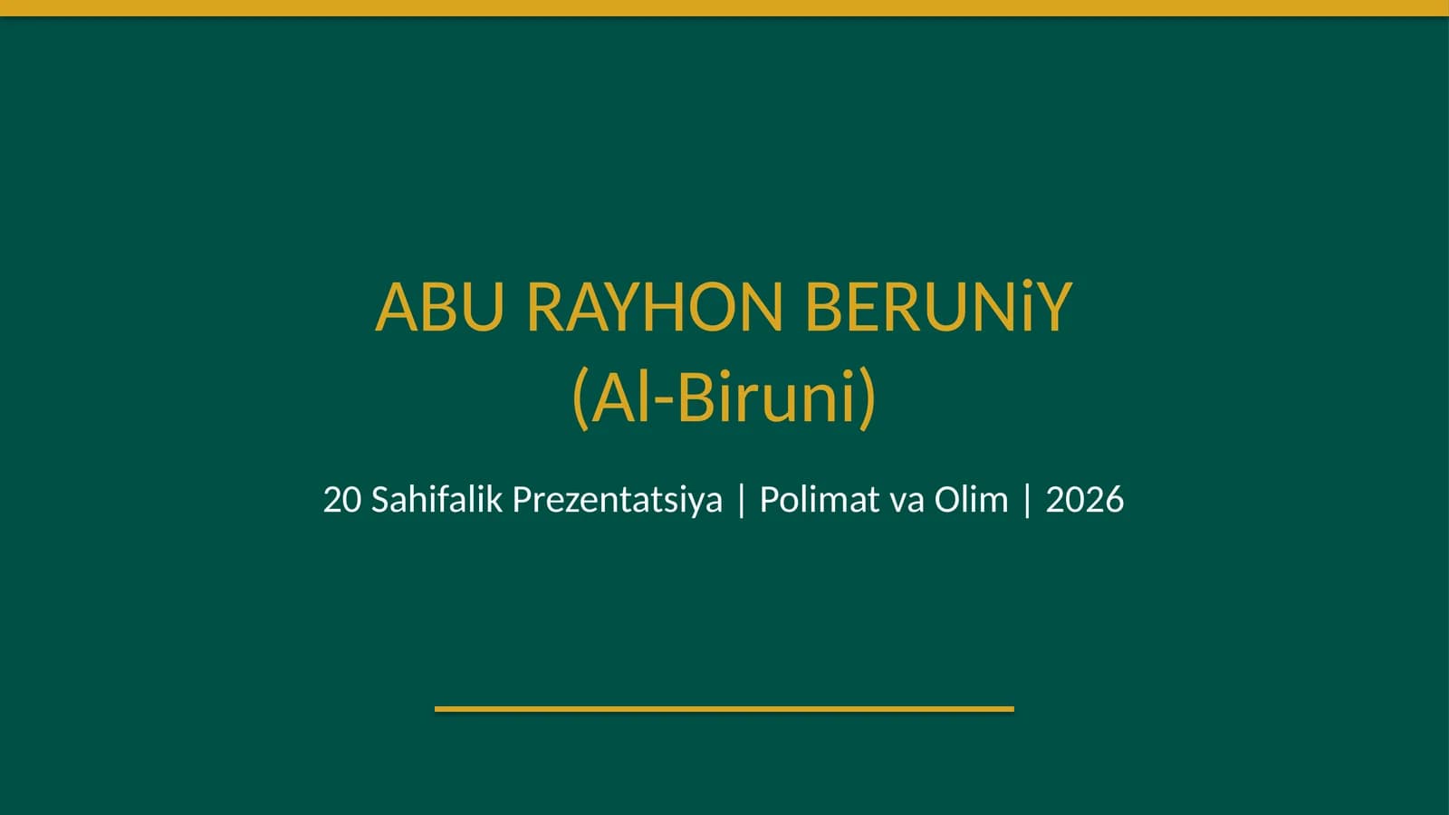 Abu Rayhon Beruniy