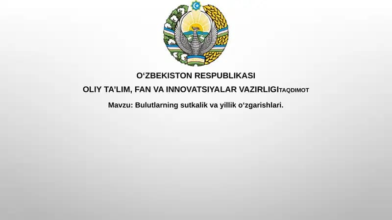 Bulutlarning sutkalik va yillik o'zgarishlari