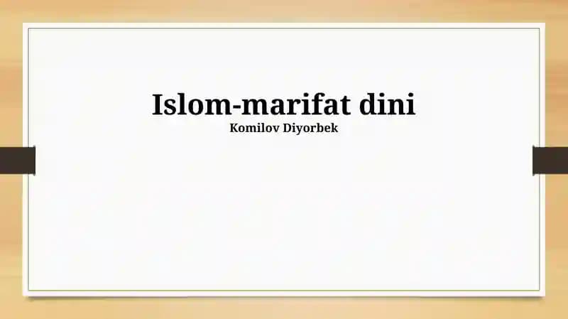 Zamonaviy Islom Dunyosi