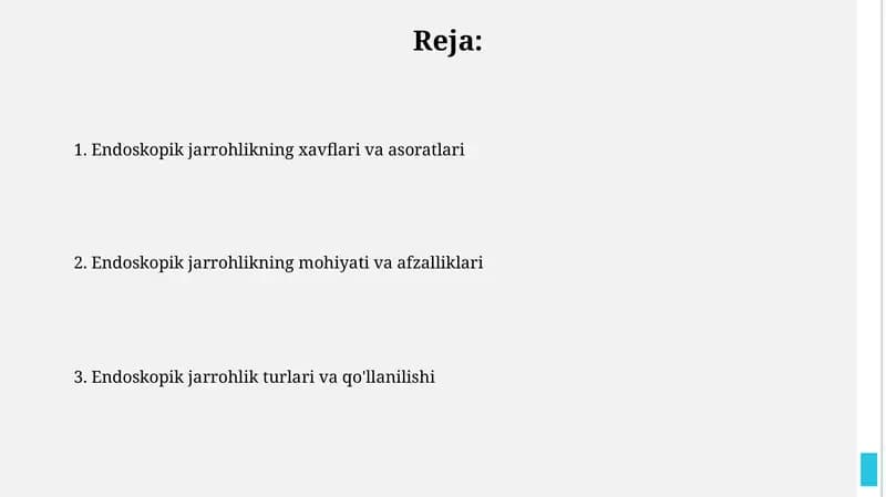 Endoskopik jarrohlikning xavflari va asoratlari