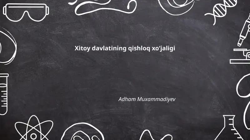 Xitoy davlatining qishloq xoʻjaligi