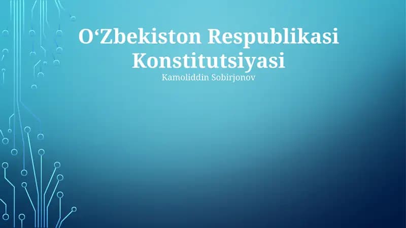 OʻZbekiston Respublikasi Konstitutsiyasi