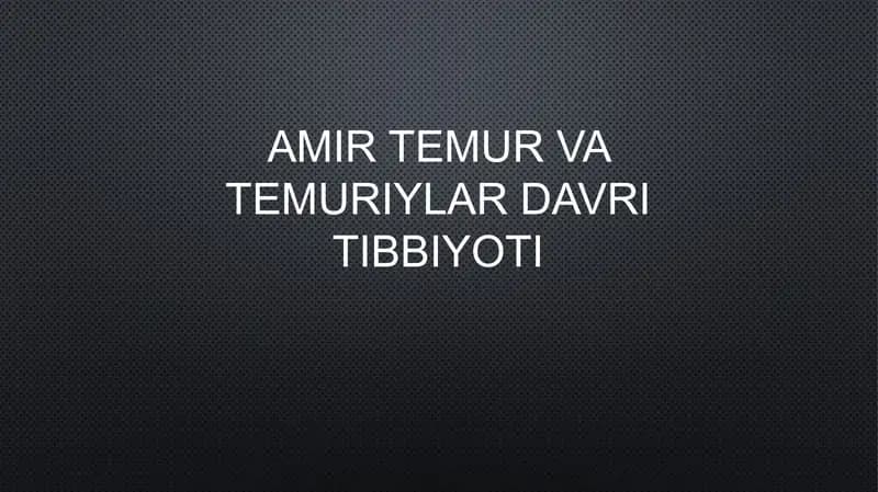 Temuriylar davrida tibbiyot