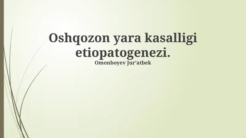 Oshqozon yara kasalligi etiopatogenezi