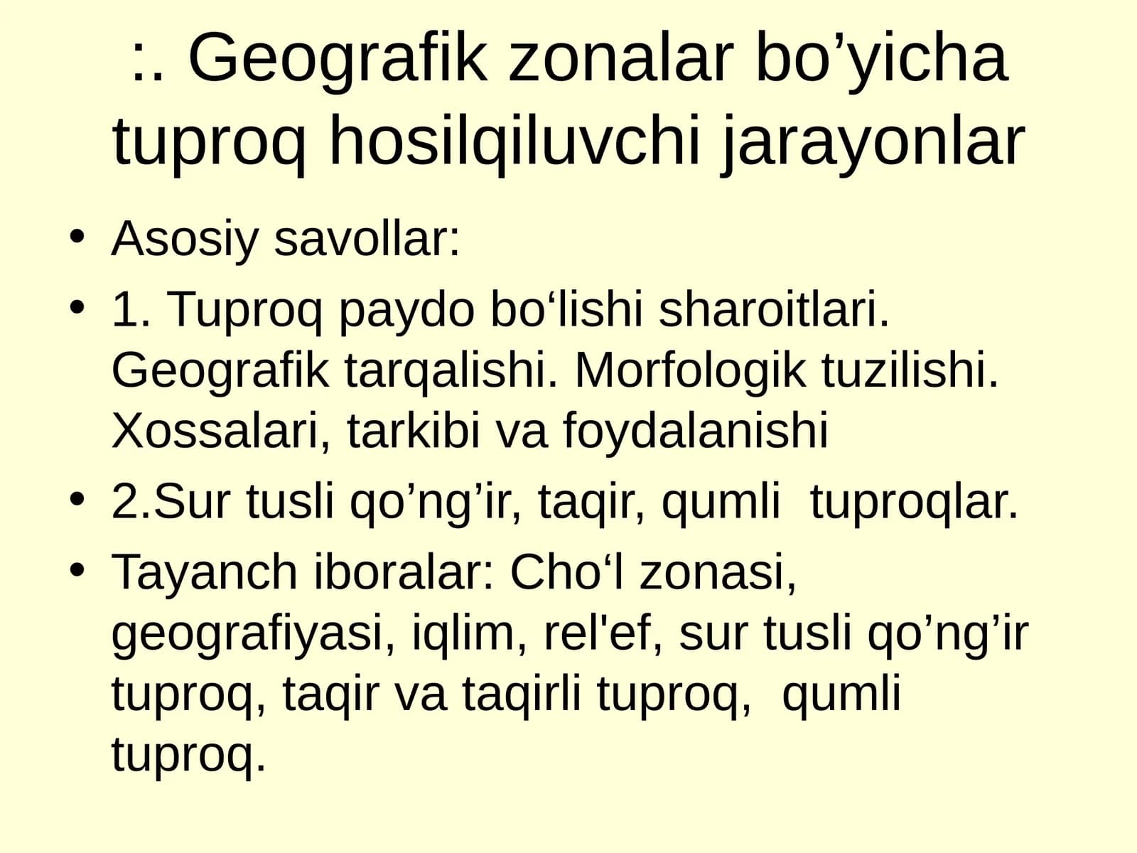 Tuproq hosilqiluvchi jarayonlar