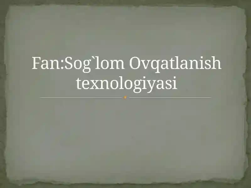 Bollalar ovqati uchu ishltiladigan oziq ovqat mahsulotlariga  umumiy talablar