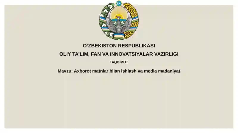 Axborotmatnlar va Ommaviy Madaniyat