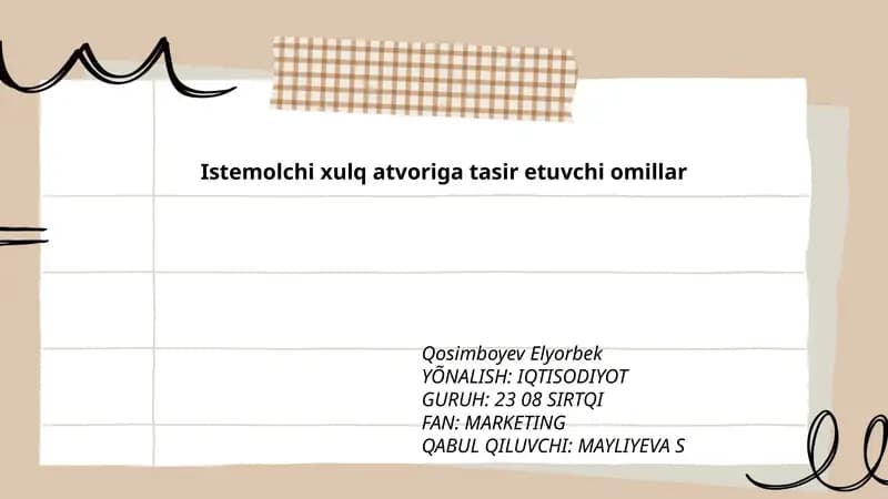 Madaniyat va submadaniyatning iste'molchi xulq-atvoriga ta'siri