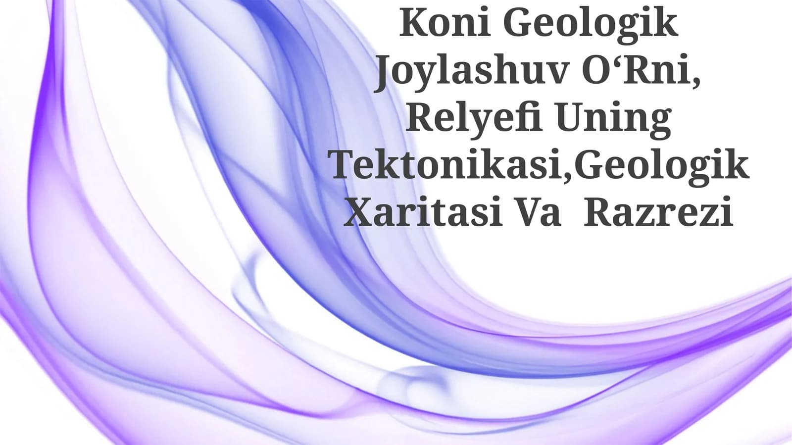 Boysun Toshkomir Koni Geologik Joylashuv OʻRni, Relyefi Uning Tektonikasi,Geologik Xaritasi Va Razrezi