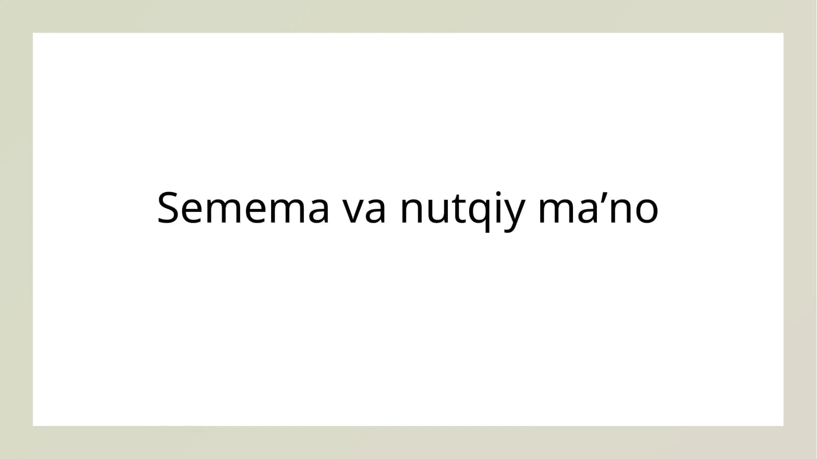Semema va nutqiy maʼno