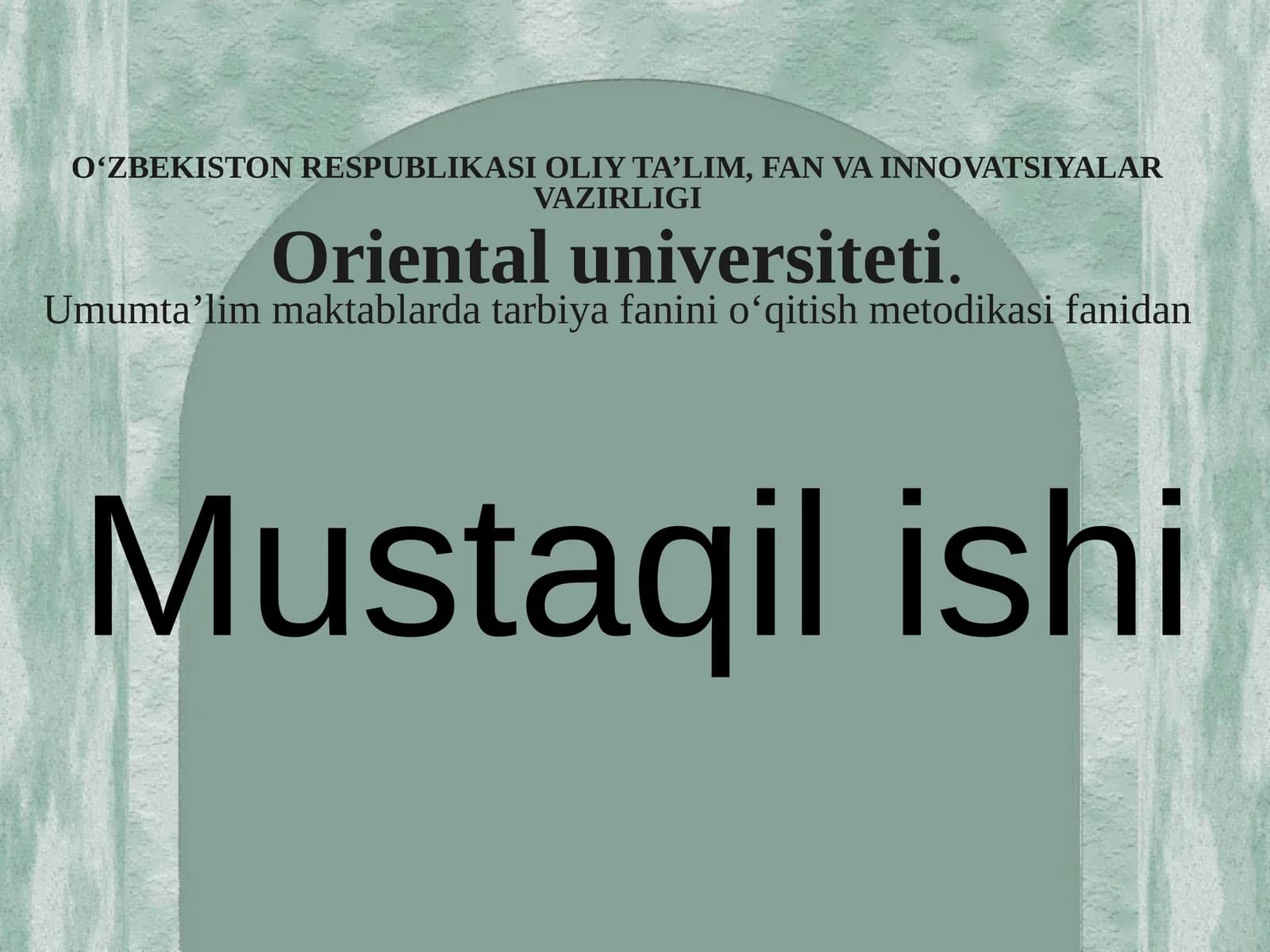 Ta’lim tamoyillari va ularning tasnifi