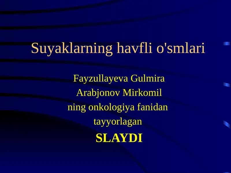 Suyaklarning havfli o'smlari