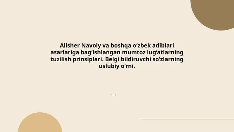 Alisher Navoiy va boshqa o‘zbek adiblari asarlariga bag‘ishlangan mumtoz lug‘atlarning tuzilish prinsiplari