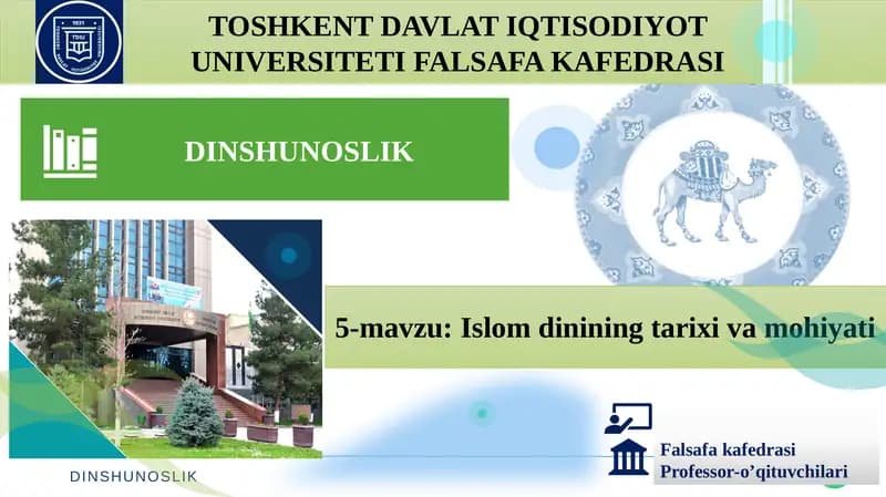 Islomdinining Tarixi va Mohiyati
