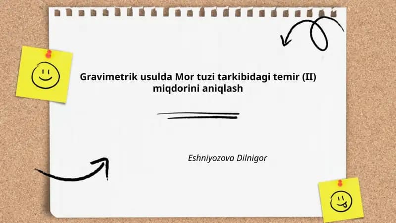 Mor tuzi tarkibidagi temir (II) miqdorini aniqlash