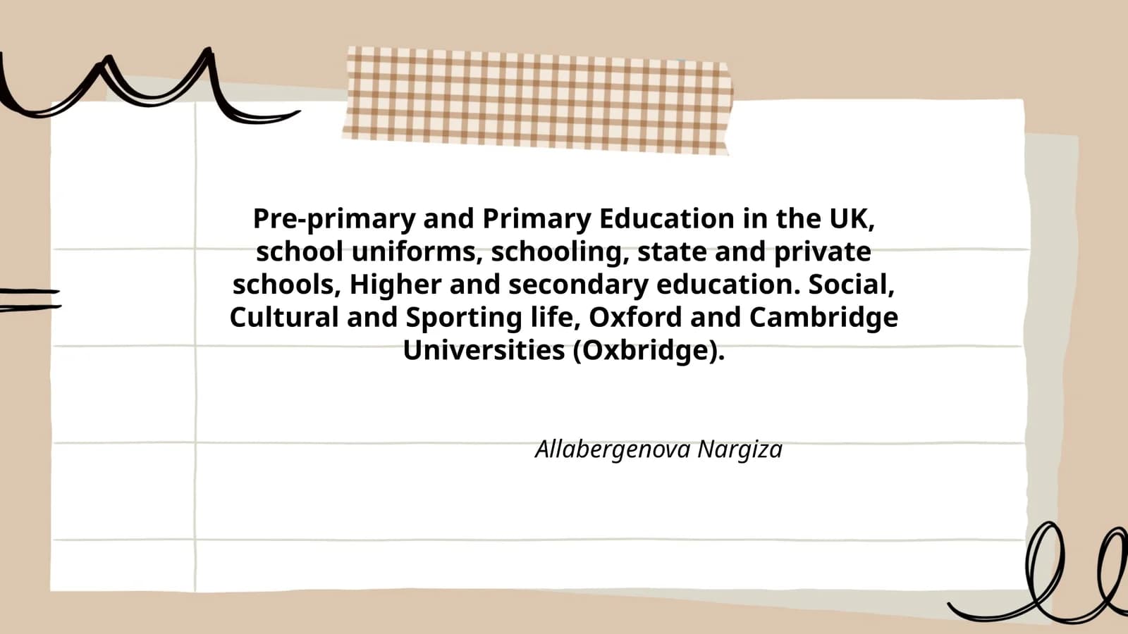 Pre-primary and Primary Education in the UK