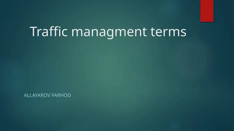 Trafficmanagmentterms