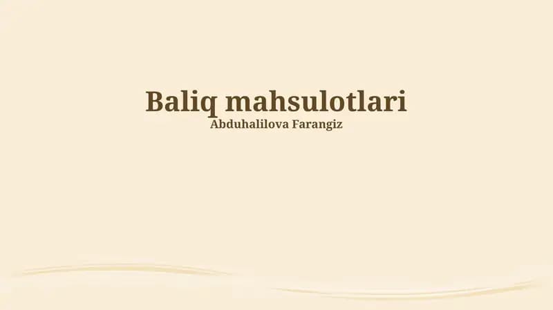 Dengiz mahsulotlari