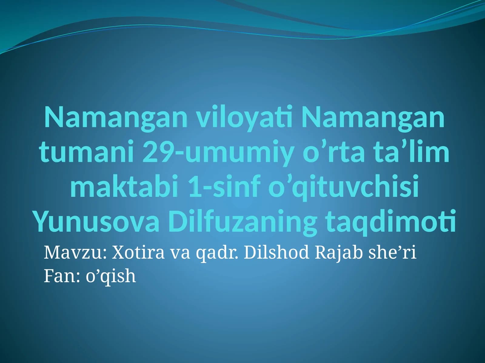 Xotiravaqadr. Dilshod Rajab sherlari