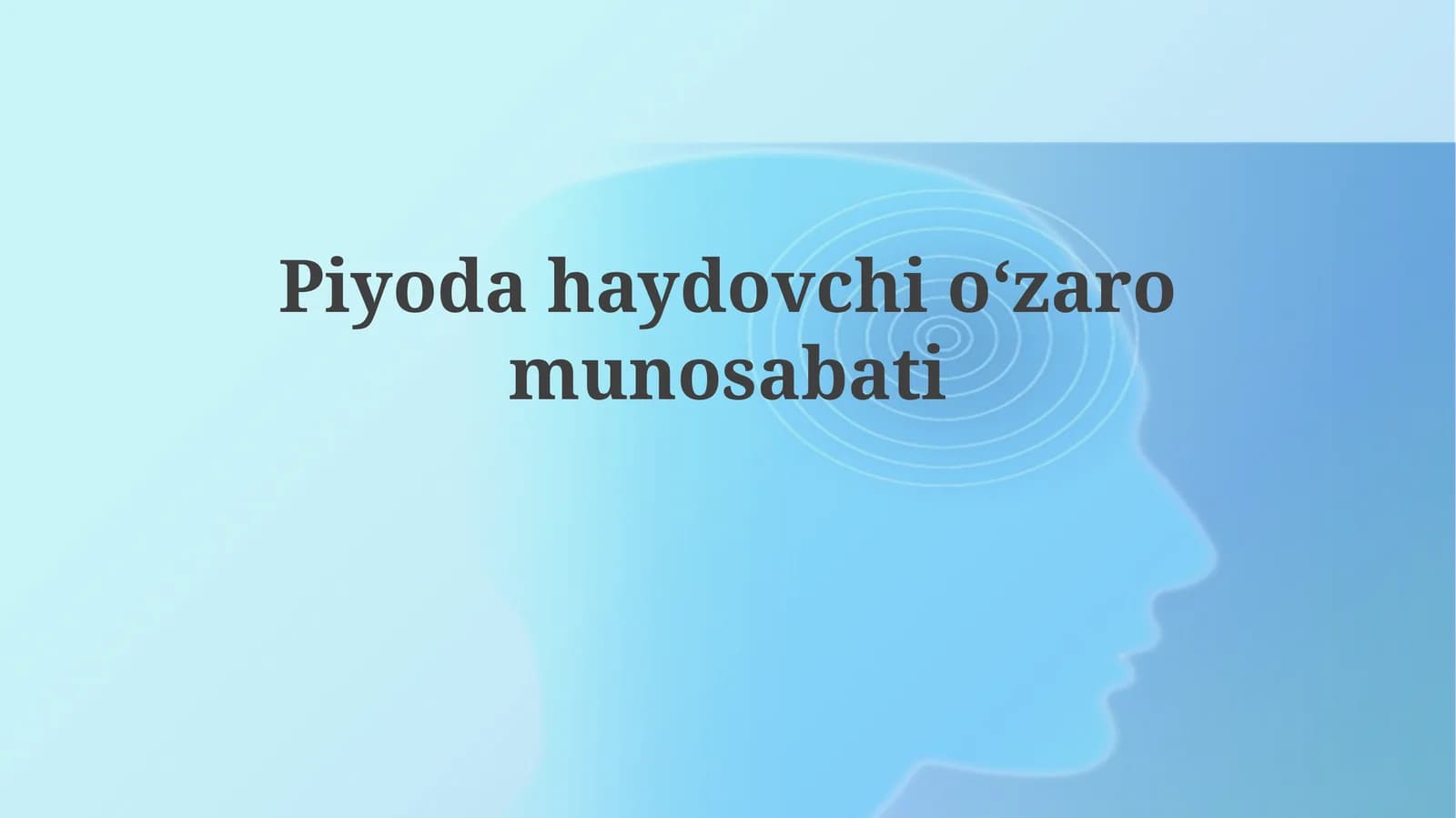 Piyodahaydovchioʻzaromunosabati