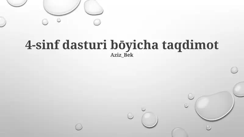 4-sinf dasturi bōyicha taqdimot