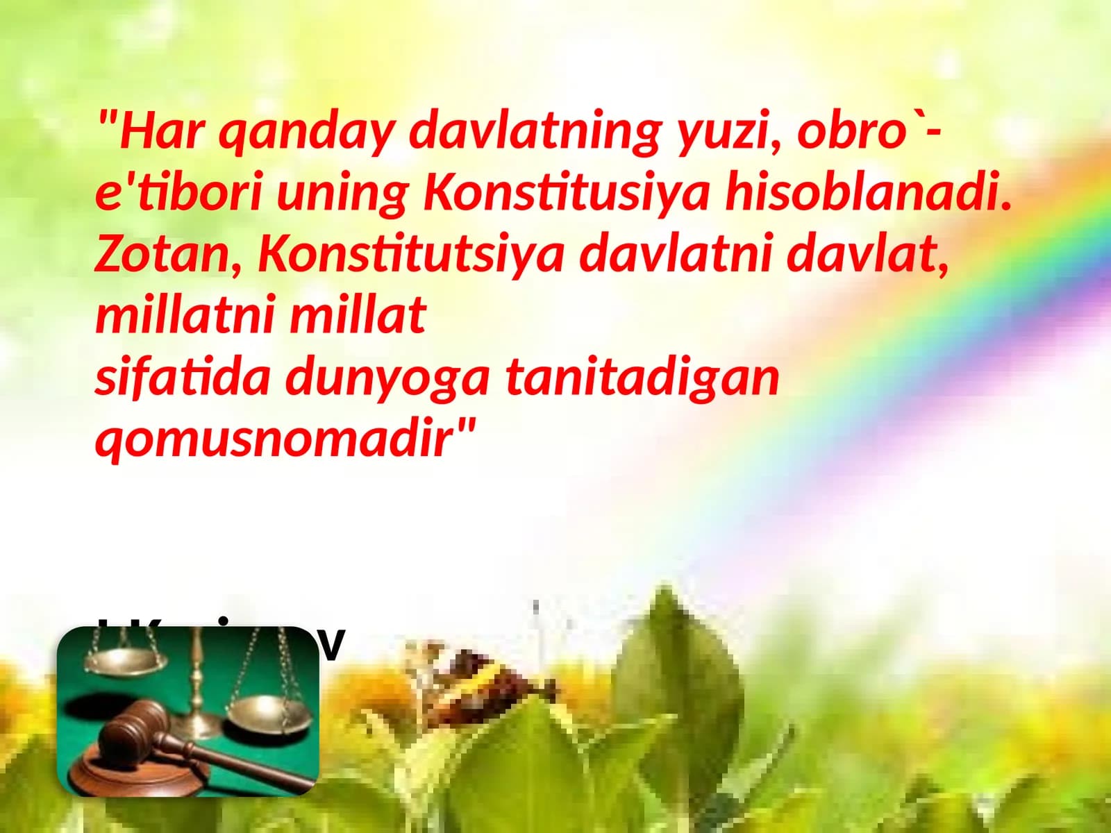 O'zbekiston Respublikasi Konstitutsiyasi