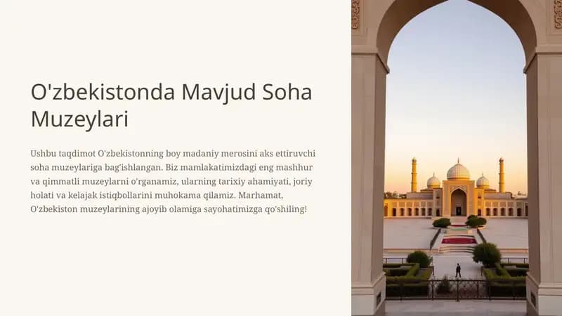 O'zbekistonda Mavjud Soha Muzeylari