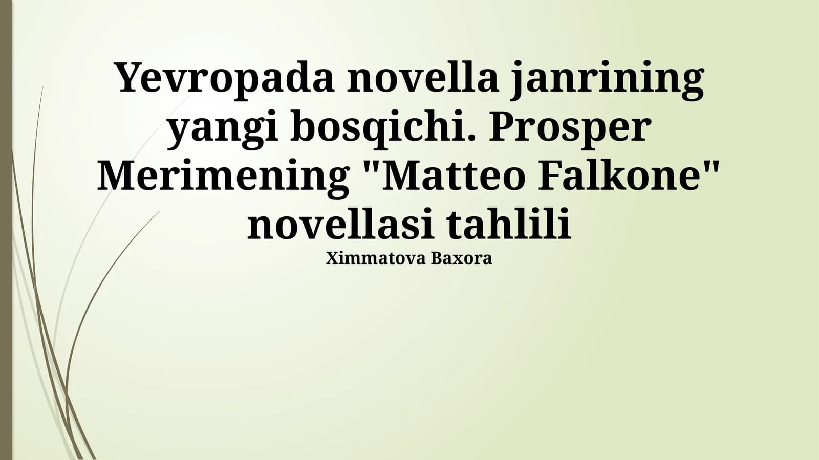 Matteo Falkone novellasi tahlili