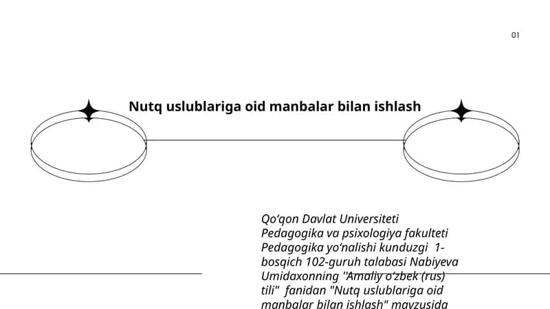 Nutq uslublariga oid manbalar bilan ishlash