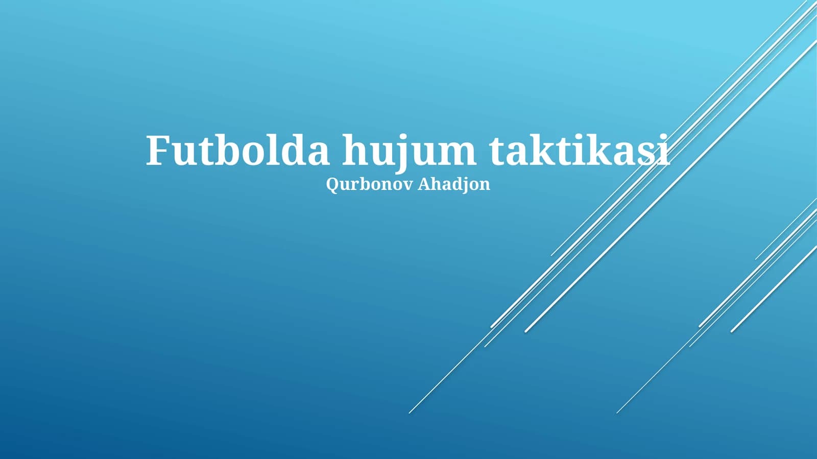 Futbolda hujum taktikasi