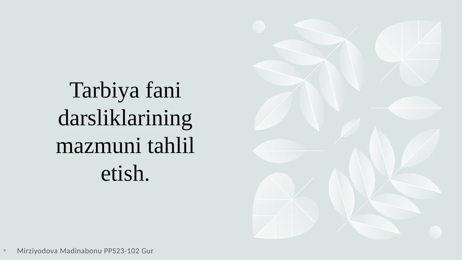 Tarbiya fani darsliklarining mazmuni tahlil etish