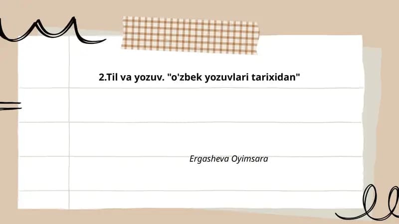 o'zbek yozuvlari tarixidan