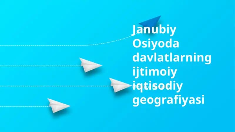 Janubiy Osiyoda davlatlarning ijtimoiy iqtisodiy geografiyasi