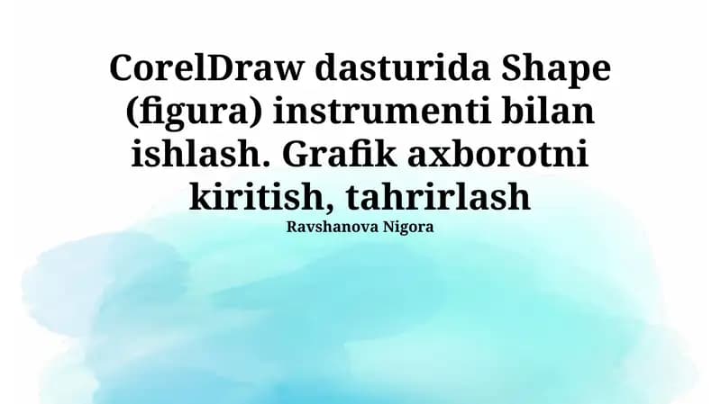 CorelDraw dasturida Shape (figura) instrumenti bilan ishlash