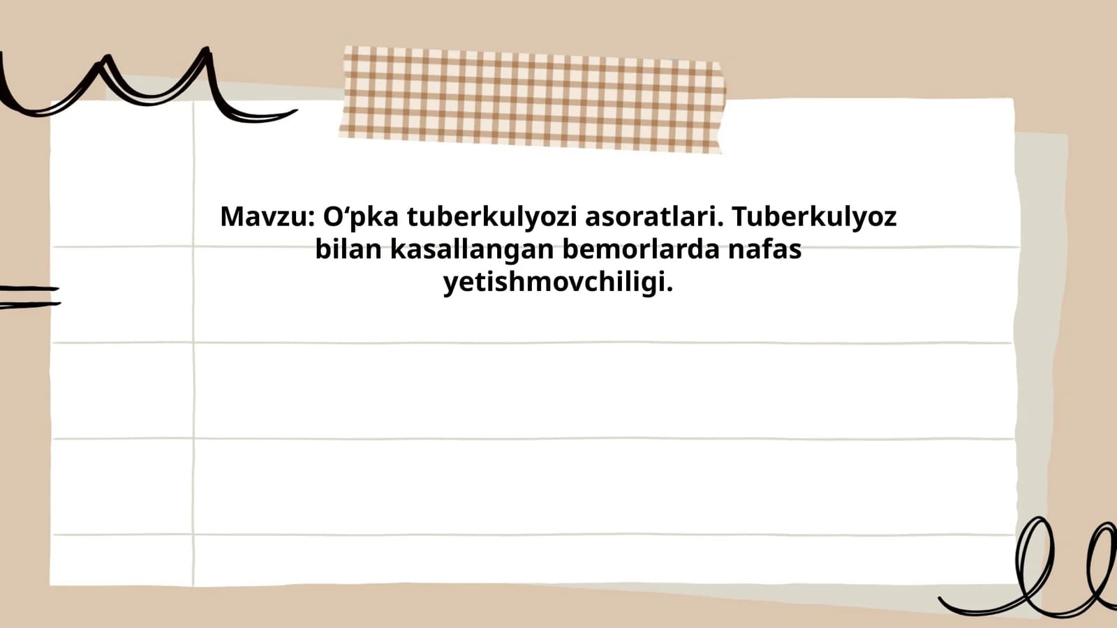 O‘pka tuberkulyozi asoratlari. Tuberkulyoz bilan kasallangan bemorlarda nafas yetishmovchiligi