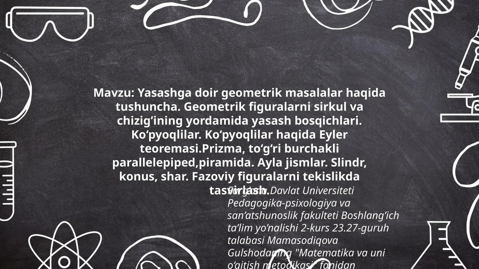 Matematika va uni o‘qitish metodikasi