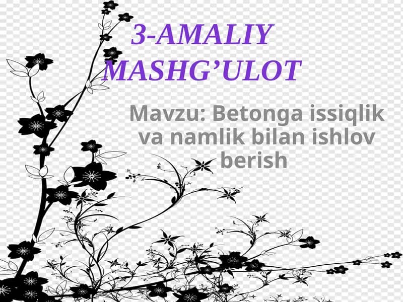 Betonning Issiqlik va Namlik Bilan Ishlov Berish
