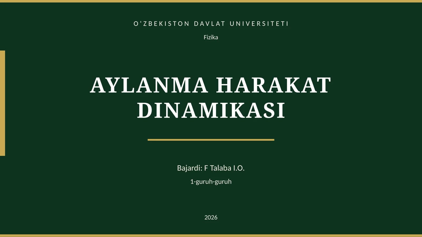 AYLAMMA HARAKAT DINAMIKASI