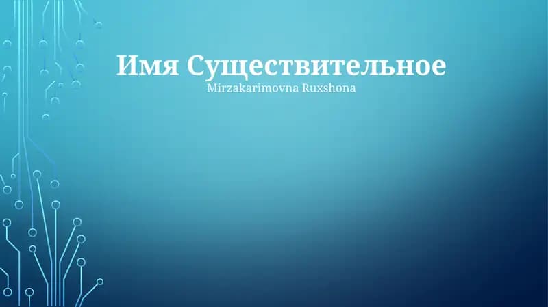 Имя Существительное