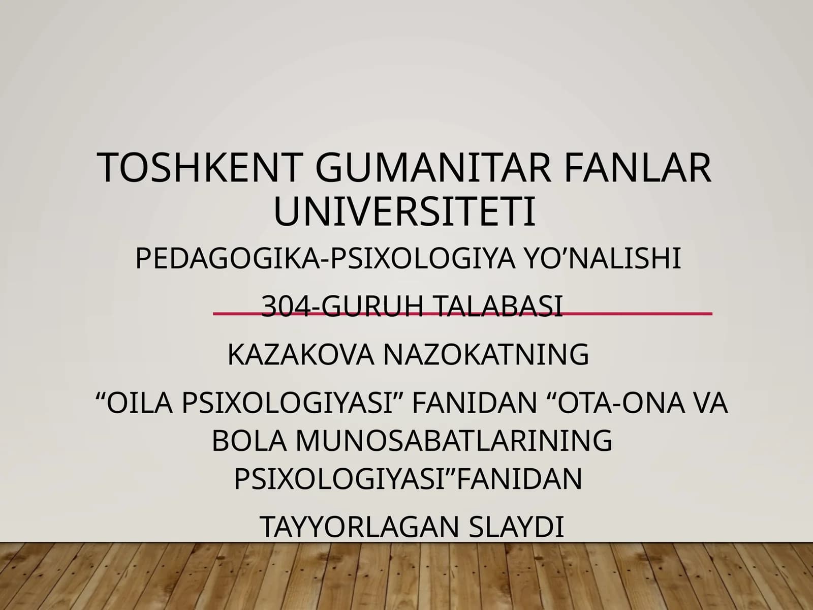PEDAGOGIKA-PSIXOLOGIYA YO’NALISHI