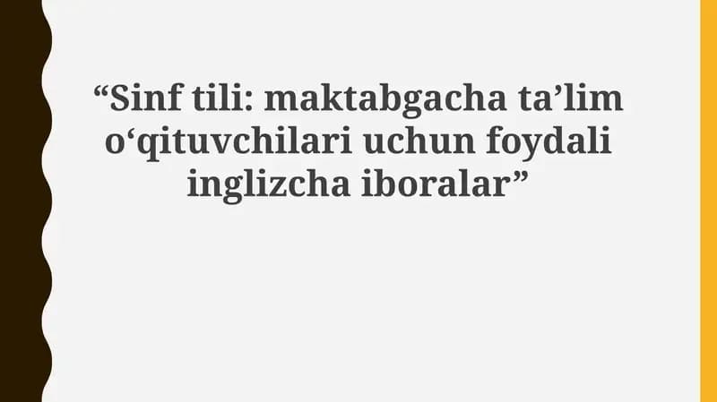 Ingiliz tilini o'rganish