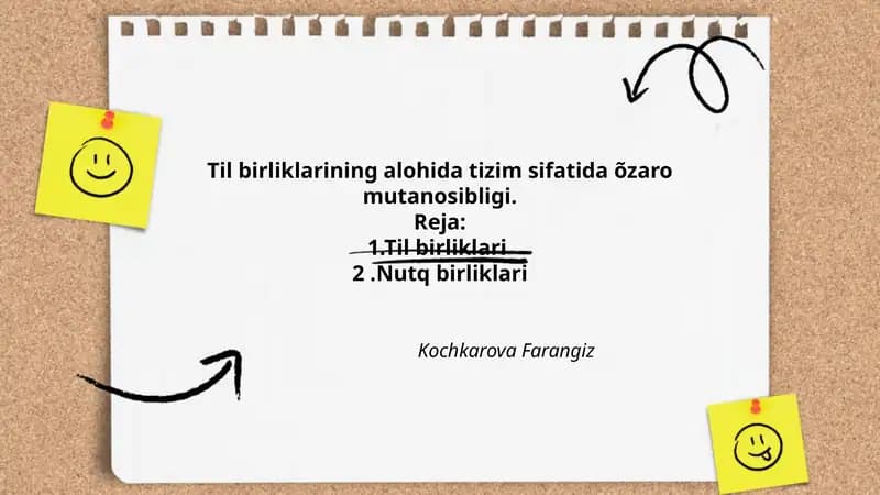 Til birliklarining alohida tizim sifatida õzaro mutanosibligi
