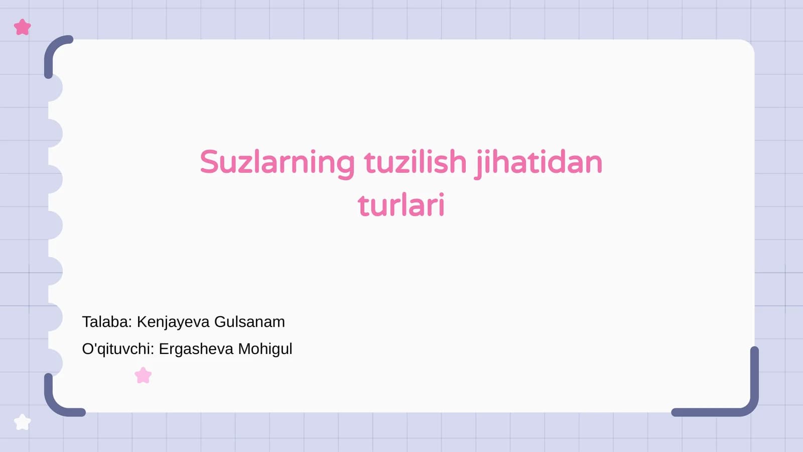 Suzlarning tuzilish jihatidan turlari