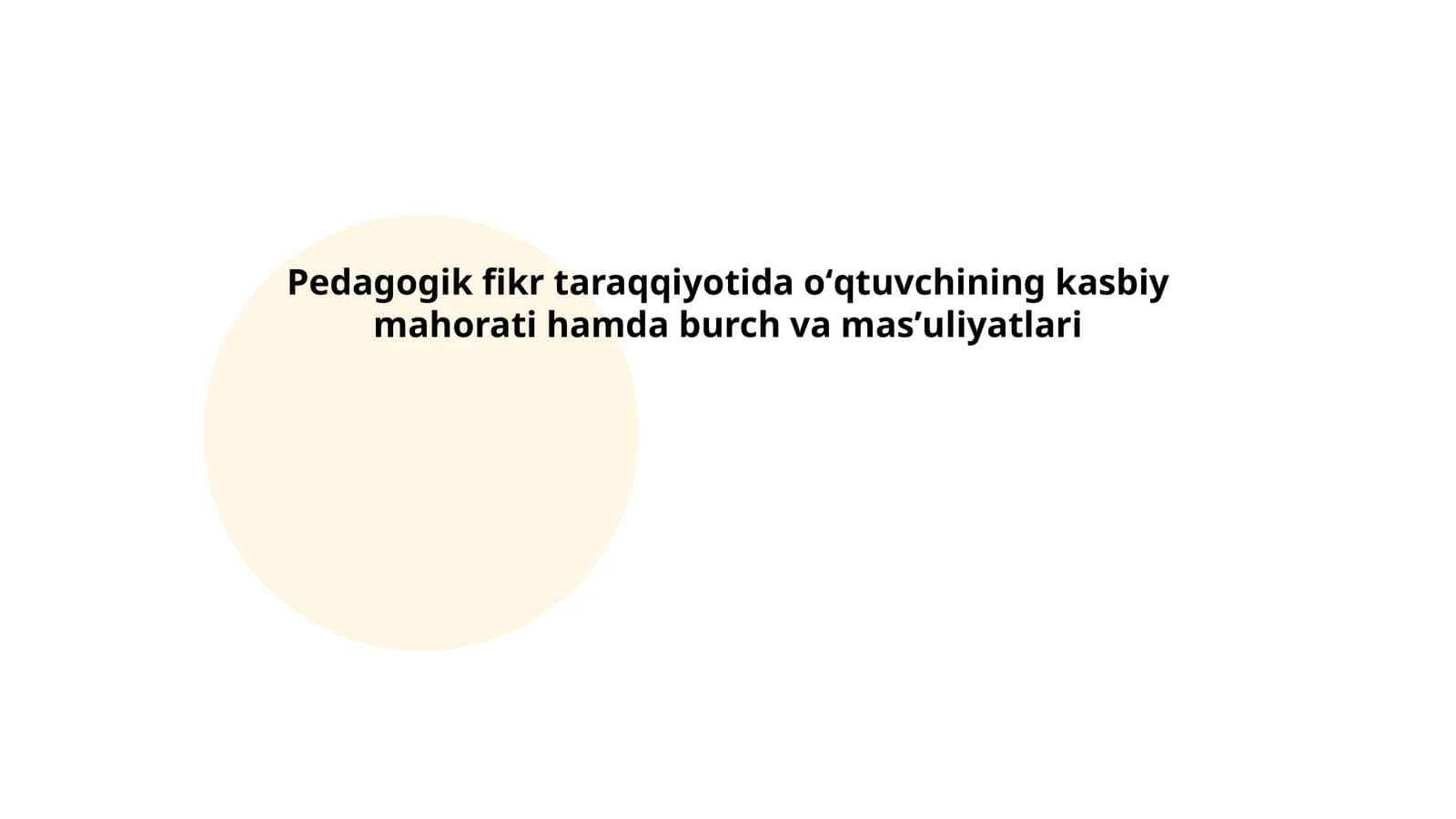 Oʻqituvchi pedagogik fikr taraqqiyotida