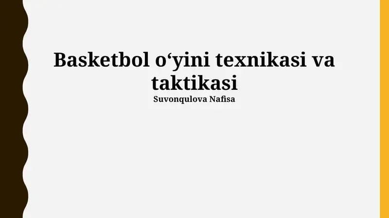 Basketbol oʻyini texnikasi va taktikasi
