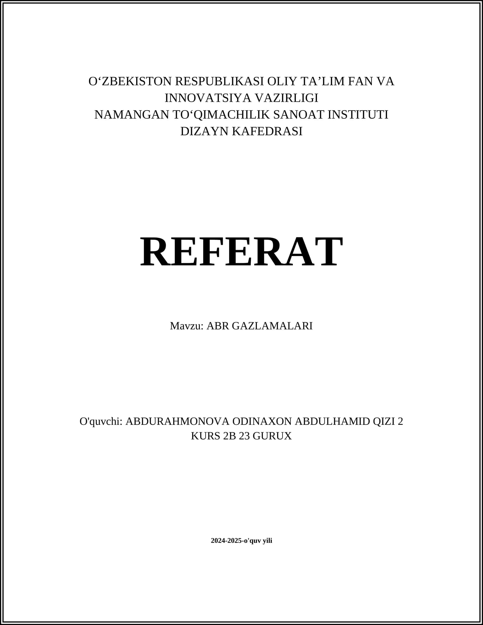 ABR gazlamalari